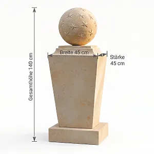 Grabstein mit Abmessungen