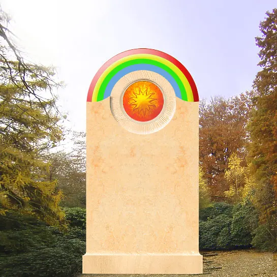Arkus – Kindergrabmal mit Glas Regenbogen