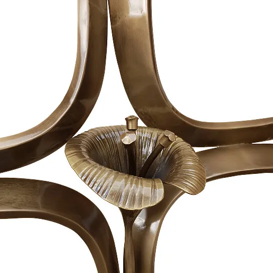 Schmiedeisernes Kreuz aus Bronze mit Sockel für ein Einzelgrab - Agapido (Detailansicht) 