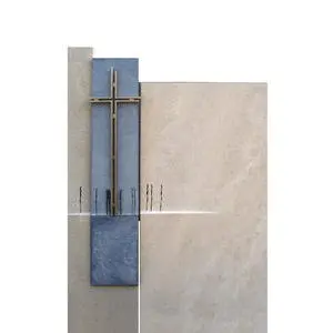 Allori Stilvoller Urnengrabstein mit Metall Kreuz