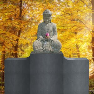 Teratei Urnengrab Buddha Grabstein aus Granit & Basanit