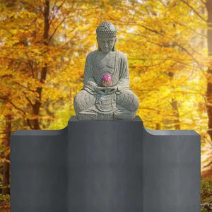 Teratei Urnengrab Buddha Grabstein aus Granit & Basanit