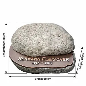 Grabstein mit Abmessungen