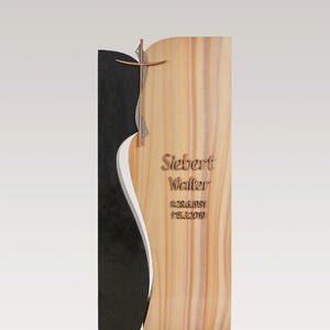 Cerina Urnengrab Grabdesign modern in Naturstein mit Bronze Grabkreuz