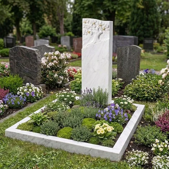 Urnengrab Grabstein mit Baum Motiv - Miranda (Detailansicht) 