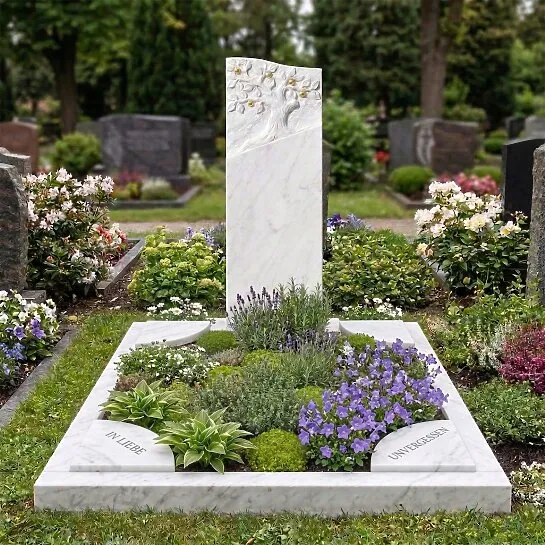 Urnengrab Grabstein mit Baum Motiv - Miranda (Detailansicht) 