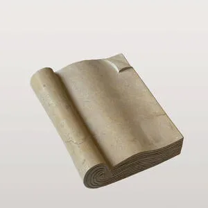 Scriptum Urnengrab Liegeplatte aus Kalkstein mit gefaltetem Buch