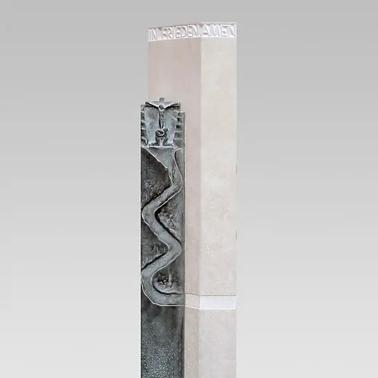 La Via Orvello – Urnengrab Stele Kalkstein Granit Lebensweg Design