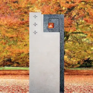 Gaudeamus Urnengrab Stele Modern aus Naturstein Und Glas