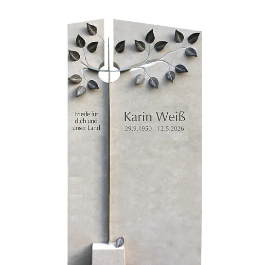 Optima : Urnengrabmal aus Kalkstein mit Baum Motiv bestellen Annot (Schriftbeispiel 1 von 4)