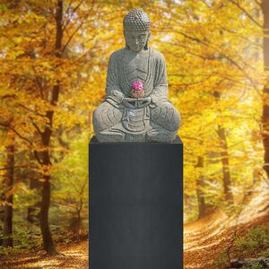 Teratei Urnengrabstein buddhistisch aus Granit & Basanit