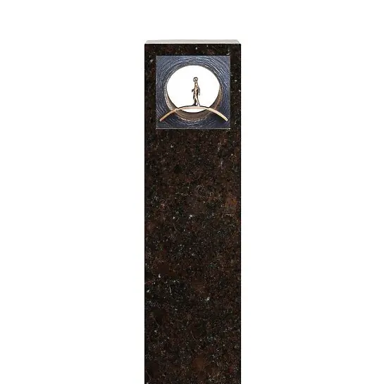Anzio Nero – Urnengrabstein Granit Coffee Brown mit Bronze