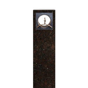 Anzio Nero Urnengrabstein Granit Coffee Brown mit Bronze