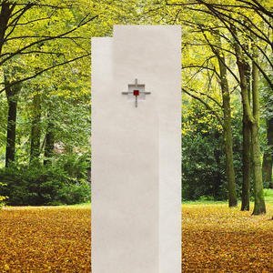 Casoria Urnengrabstein Kalkstein mit Kreuz Gestaltet