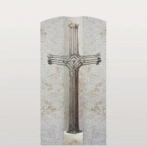 Crociato Facile Urnengrabstein mit Bronze Grabkreuz Modern