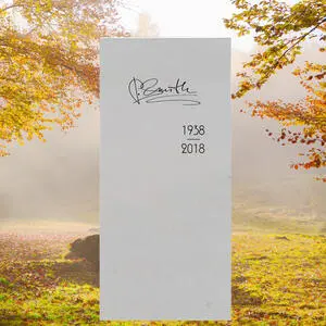Elia Urnengrabstein mit Unterschrift - Modern aus hellem Kalkstein