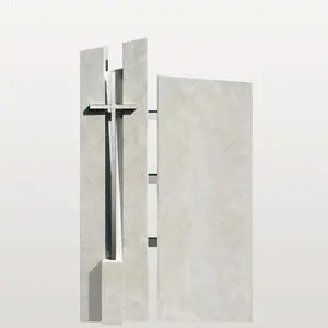 Artema Urnengrabstein Modern mit Metall Kreuz