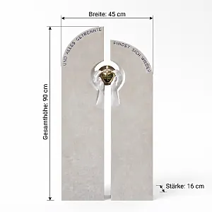 Grabstein mit Abmessungen