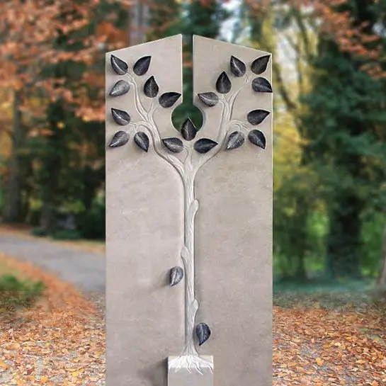 Bardi – Urnengrabstein Naturstein mit Lebensbaum Gestaltung
