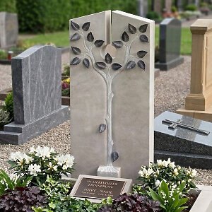 Bardi Urnengrabstein Naturstein mit Lebensbaum Gestaltung