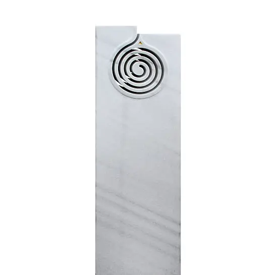 Cambia – Urnengrabstein Weisser Marmor Spiral Gestaltung