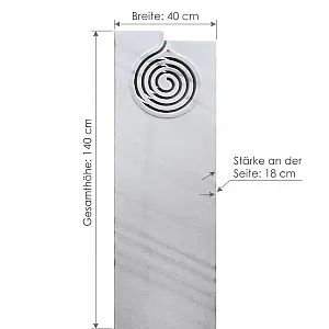 Grabstein mit Abmessungen