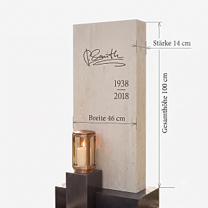 Grabstein mit Abmessungen