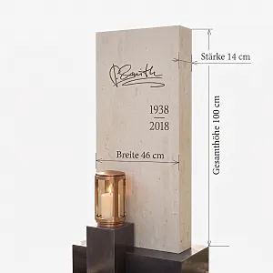 Grabstein mit Abmessungen