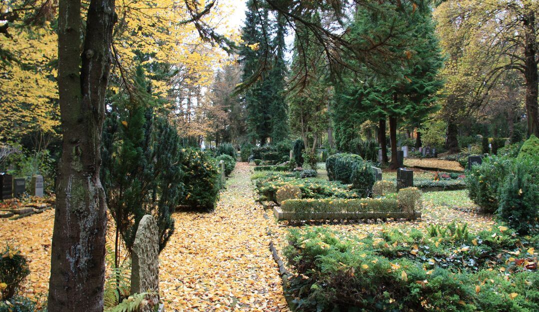 Ein Dorffriedhof im Herbst. | Bildquelle: © Stilvolle Grabsteine