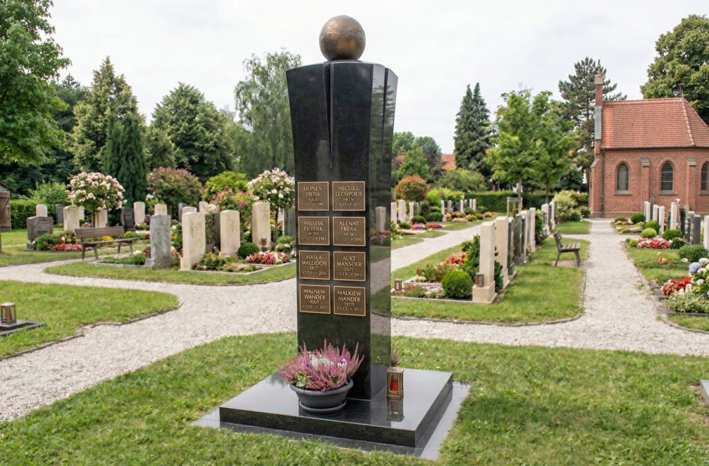 Moderne Urnenstele als Gemeinschaftsgrabstätte