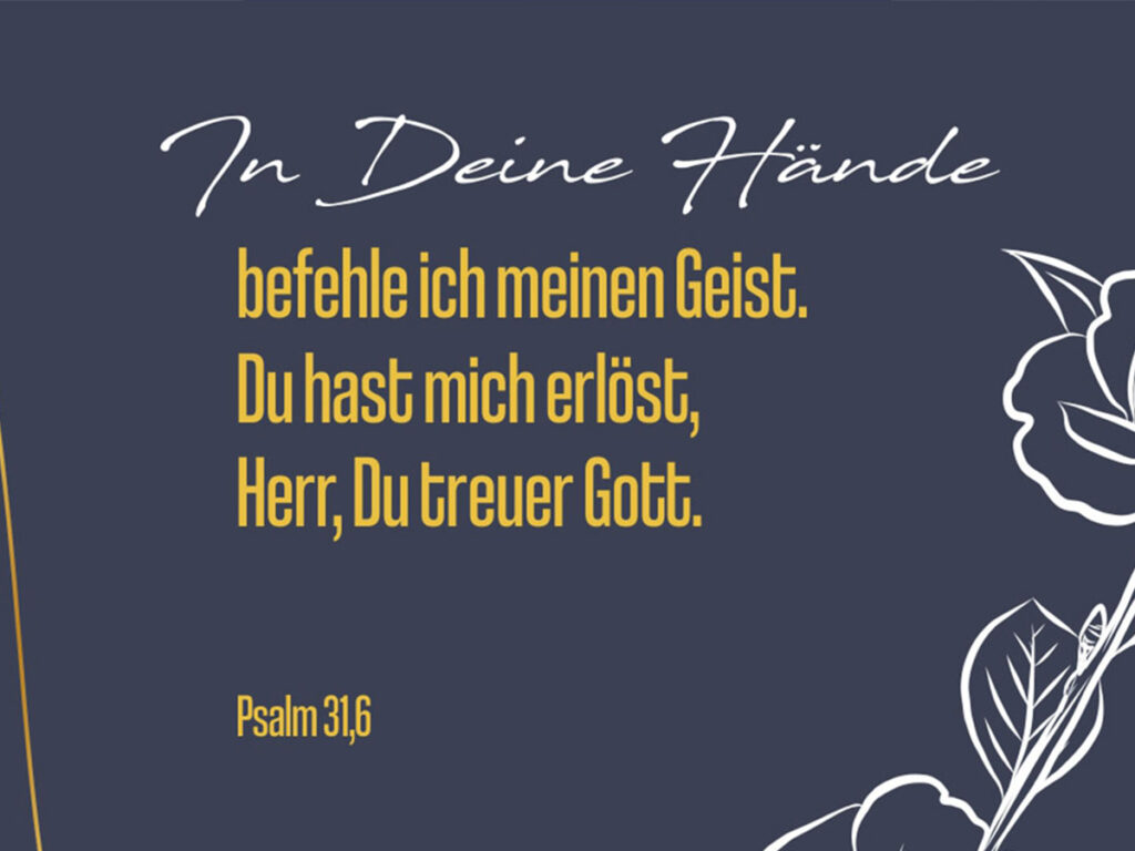 Kondolenzkarte mit christlichen Spruch