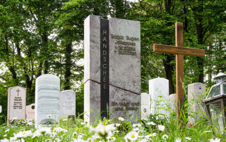 München Waldfriedhof Solln Doppelgrabstein Handschel