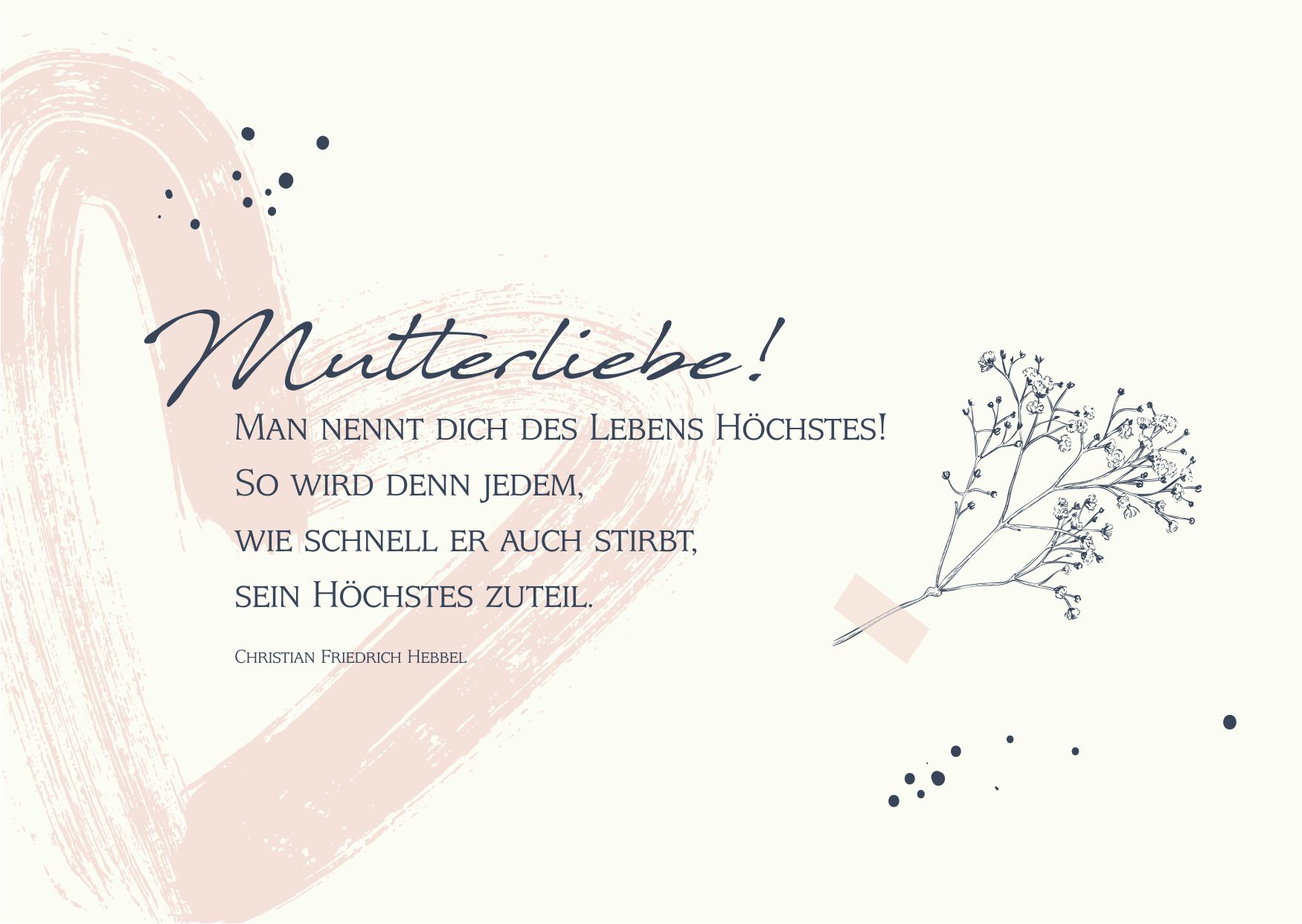 Trauerkarte zum Tod der Mutter / Mama