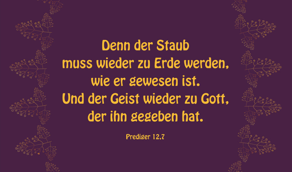 Trauerkarte mit einem christlichen Spruch