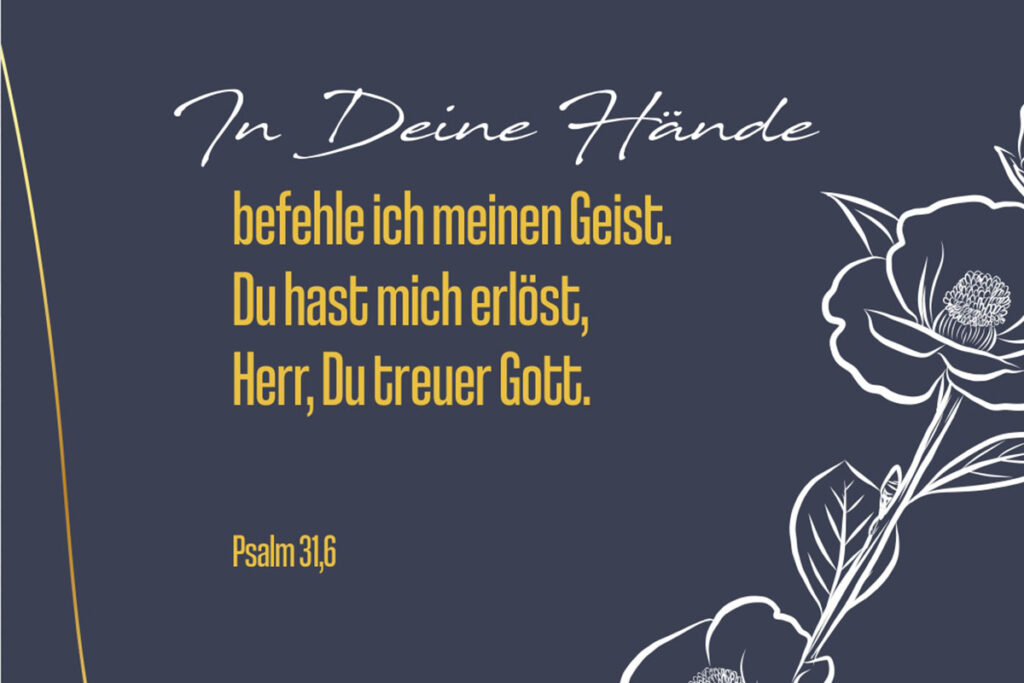 Beileidskarte mit christlichen Trauerspruch