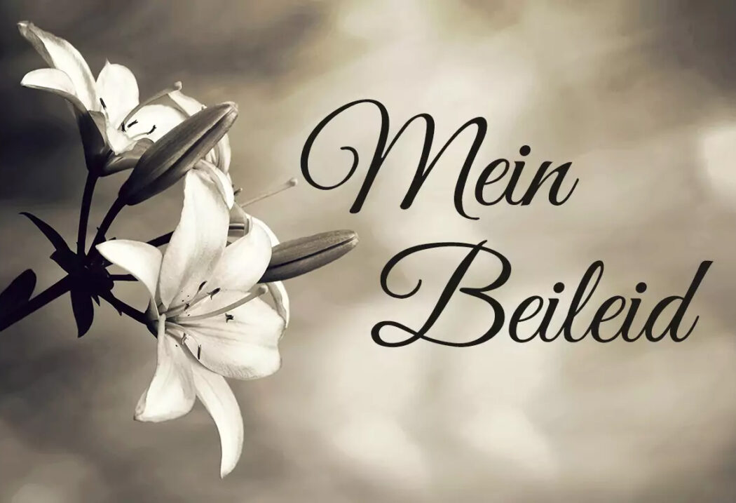 Titelseite und Spruch für eine Kondolenzkarte