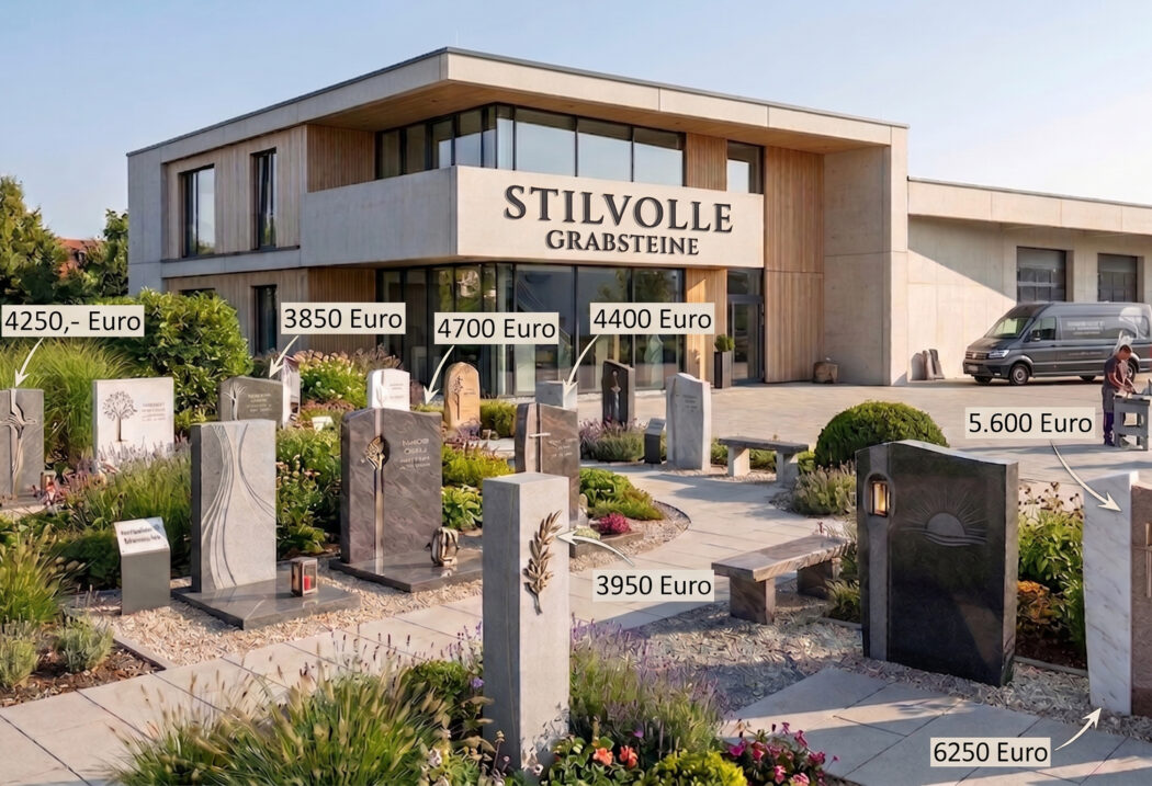 Preisübersicht für Grabsteine stehend mit Kosten für Grabstein  Schrift & Aufbau durch einen Steinmetz