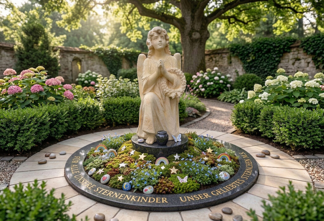 Sternenkinder Grabstätte und Grabanlage mit einem Grabengel