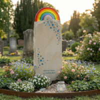 Sternenkindergrab 002 Kopie Sternenkinder Grabstein mit Regenbogen für ein Gemeinschaftsgrab