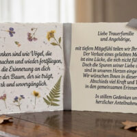 Ein kurzes Beispiel für eine persönliche Trauerkarte