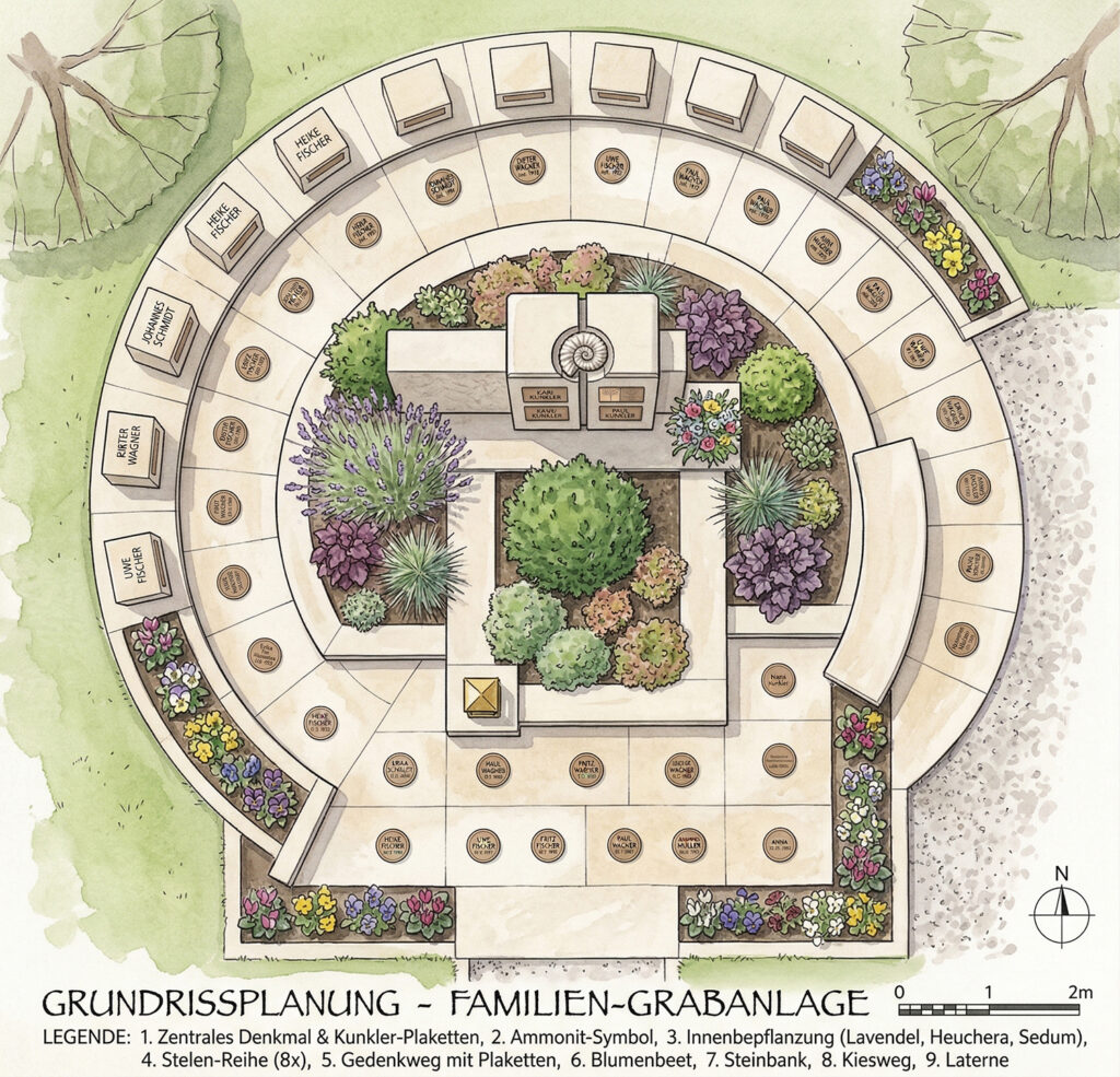 Urnengemeinschaftsanlage Planung & Grundriss in modernem Design aus unserem Katalog