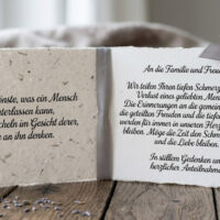 Ein kurzes Beispiel für eine persönliche Trauerkarte