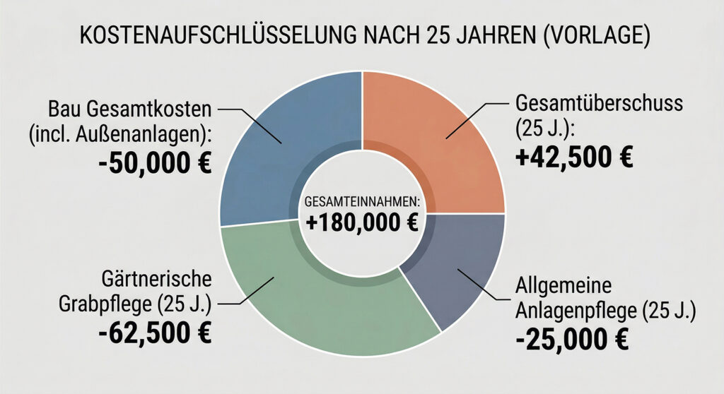 Tortengrafik: Wirtschaftlichkeitsberechnung zur Planung und Kostenfeststellung einer Urnengemeinschaftsanlage UGA