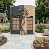 Urnengrabstätte mit Lebensbaum in hell-dunkel mit bis zu 180 Urnenplätzen