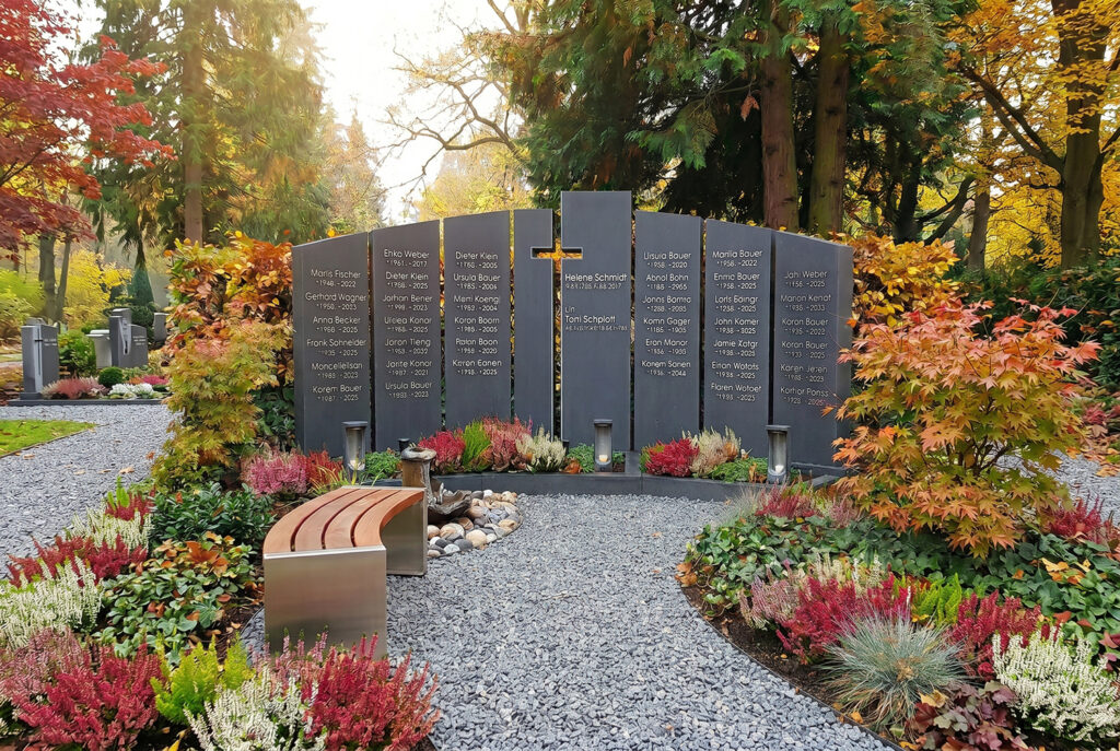 Gemeinschaftsgrab Gestaltung für Urnen in einem pflegefreien Grab