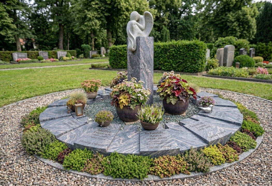 Diese Urnengrabstätte ist ein Blickfang für jeden Friedhof. 
