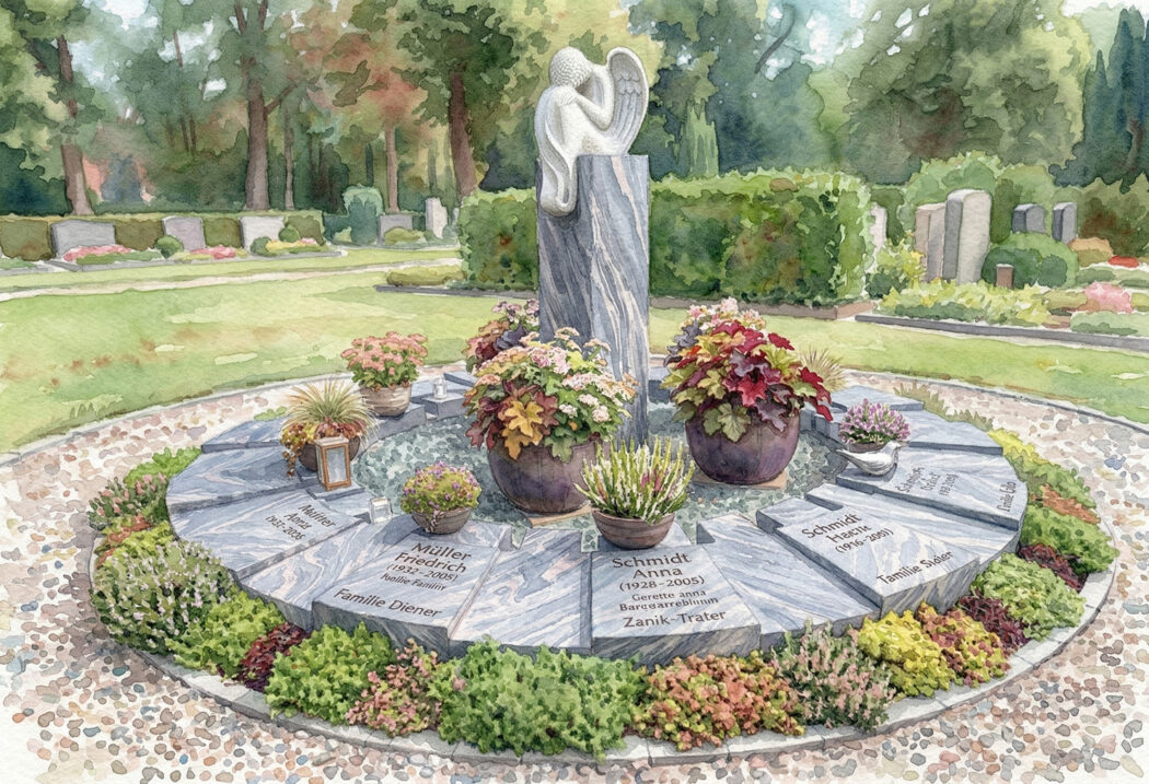 Pflegefreies Gemeinschaftsgrab für Urnen mit bis zu 32 Urnenplätzen