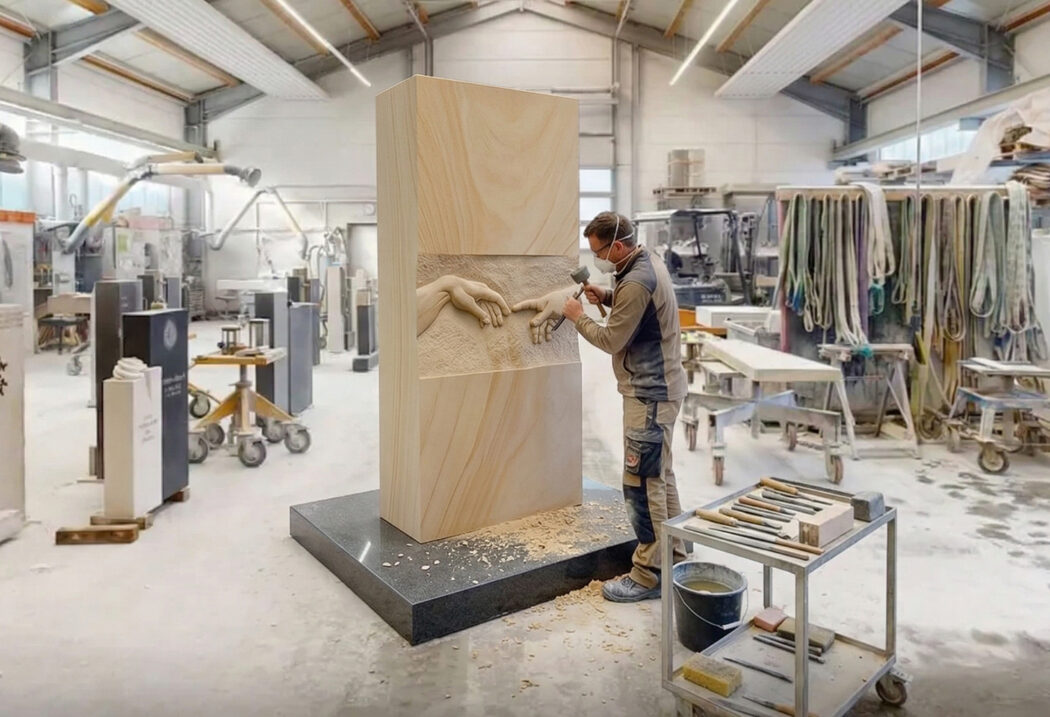 Eigene Fertigung in klassischer Bildhauertradition in unserem Betrieb