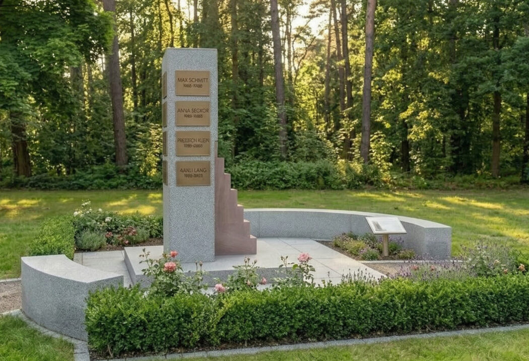 Gemeinschaftsgrab für die Urnenbestattung mit Grabstein und Grabgestaltung