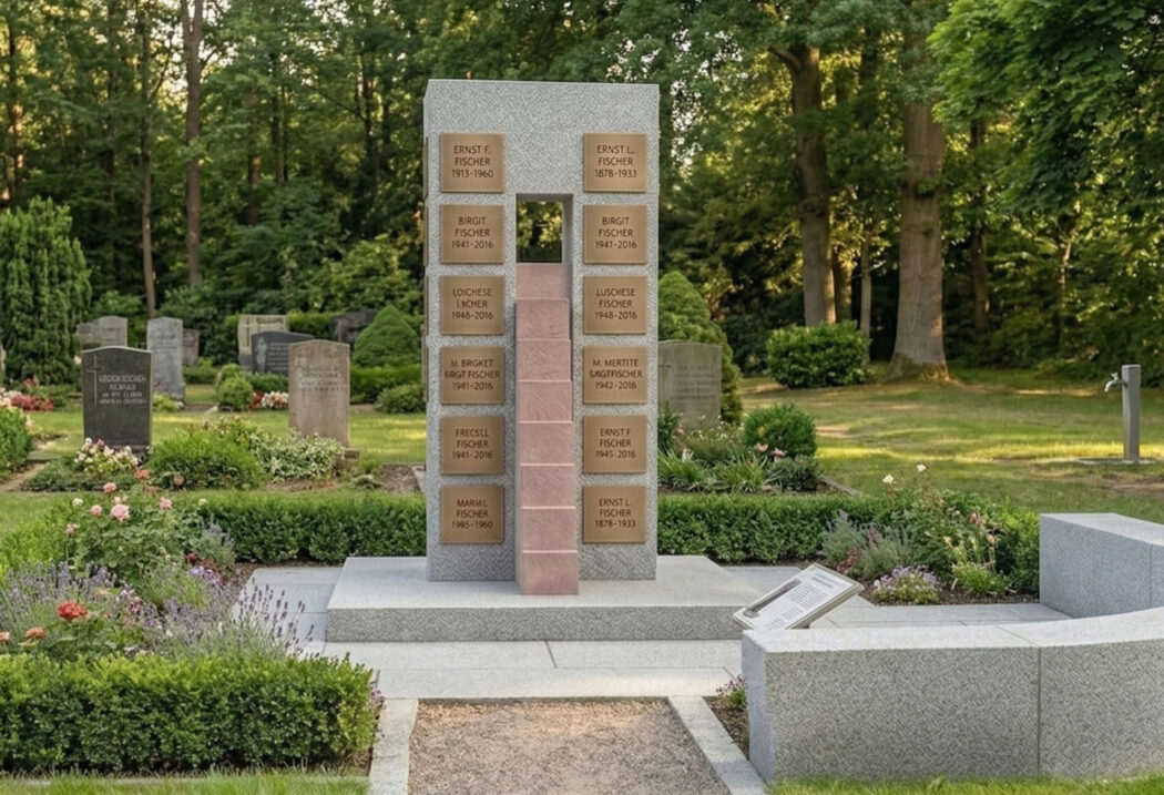 Gemeinschaftsgrabsteine aus Granit für Urnen modern und zeitlos